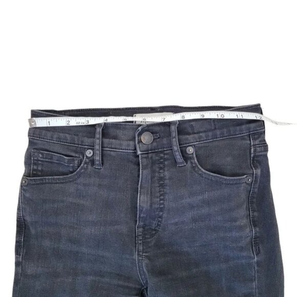 Madewell 9” high rise skinny distressed jeans Black Sea size 24 - Picture 3 of 12